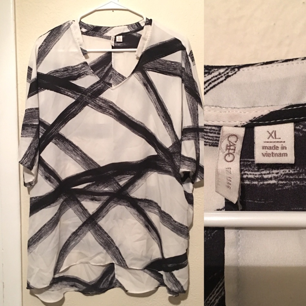 Black and White Blouse